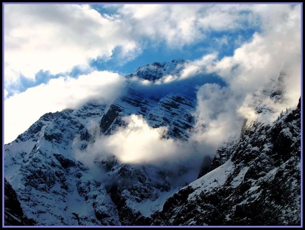 German Bavarian Alps, Mountain Fog Morning